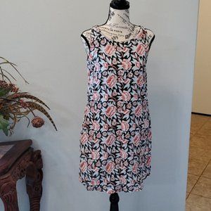 FABELS Size S Coral Turquoise and Black Sleeveless Dress